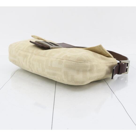 Fendi Zucca Baguette Bag White Silver Vintage Shoulder Purse FF Logo w/dustbag - Picture 7 of 16